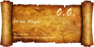 Oros Olga névjegykártya